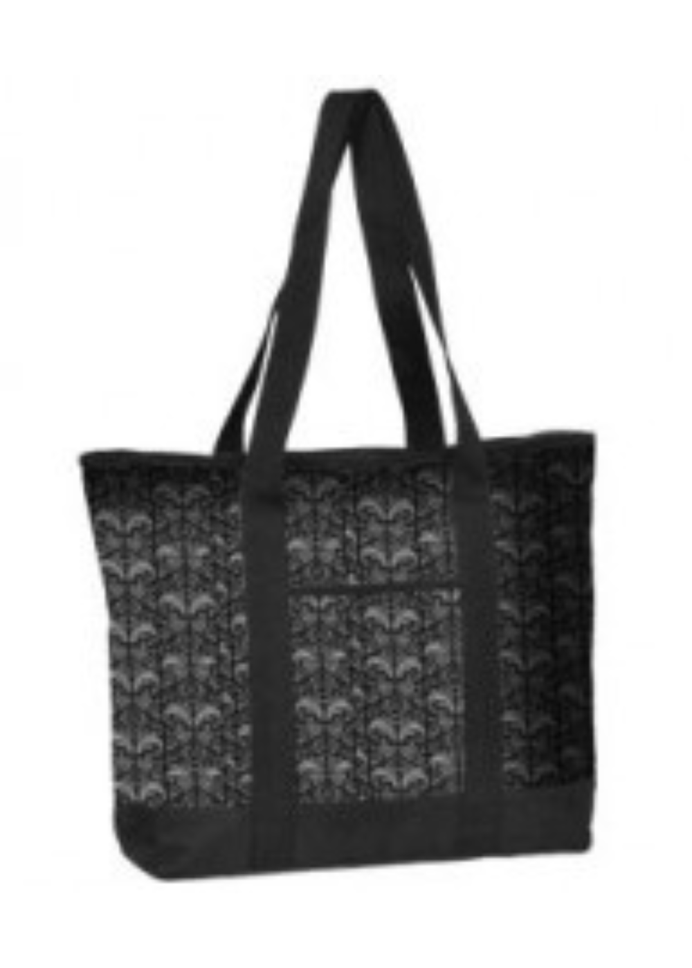 Fashion Print Utility Tote - Black Polka Dot - 94565