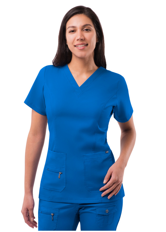 ADAR Elevated V-Neck Scrub Top w/ Zipper P4212 ( paired with #4100 pant or #7104 jogger)