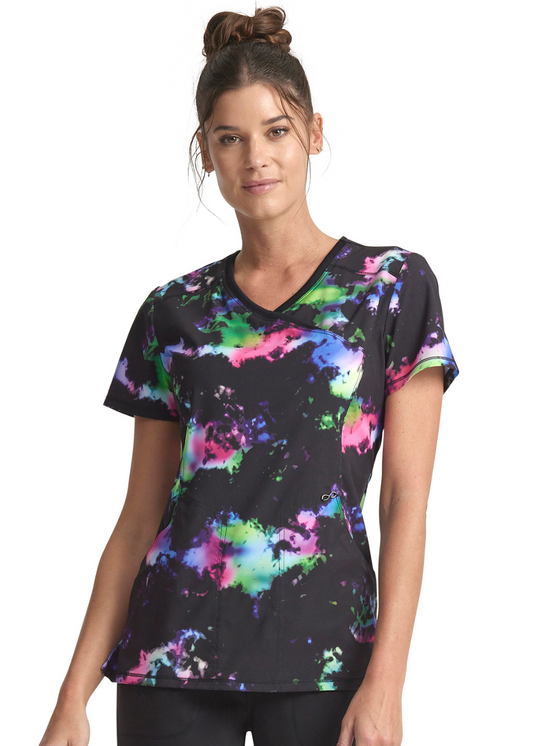 INFINITY Mock Print Wrap Top STYLE CK608